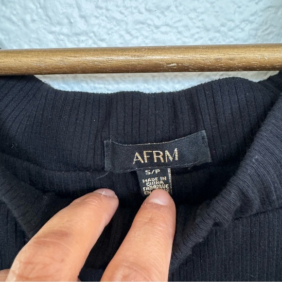 AFRM- Black Ribbed Midi Dress Size Small - Picture 4 of 6